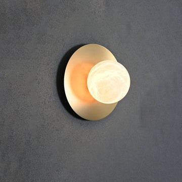 Round Alabaster Orb Sconce