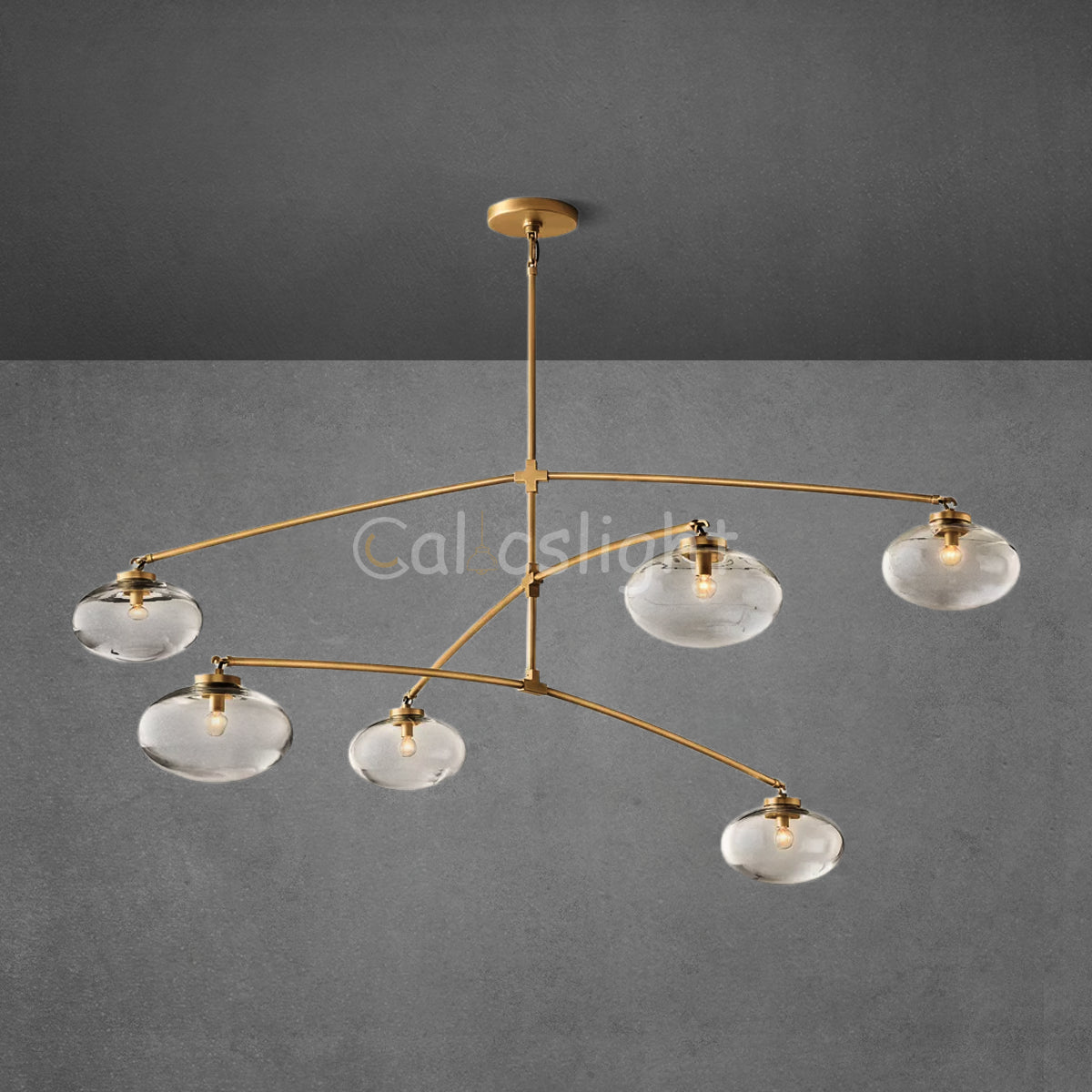 Cabrelle Clear Glass Mobile Round Chandelier 48" 60" 72"