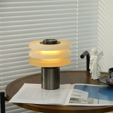 Tiered Obelisk Alabaster Table Lamp