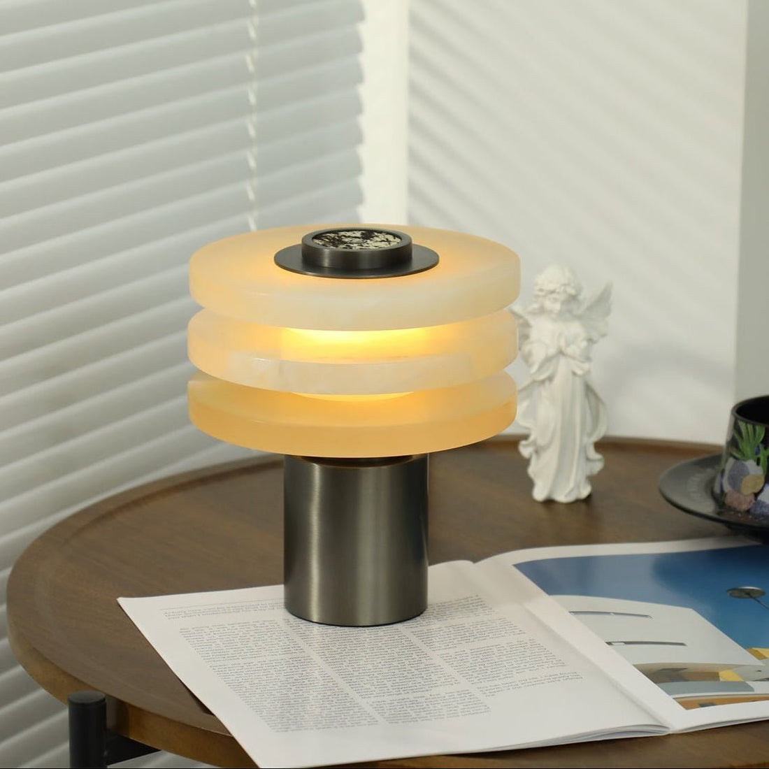 Tiered Obelisk Alabaster Table Lamp