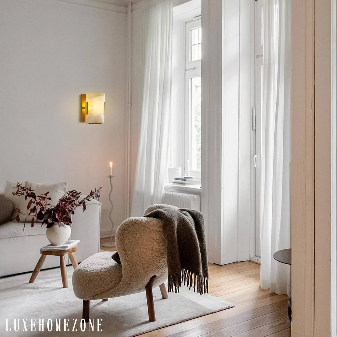 Alabaster Wall Sconces, Modern Marble Stone Sconces Wall Lighting - Fast Delivery-1-Luxehomezone