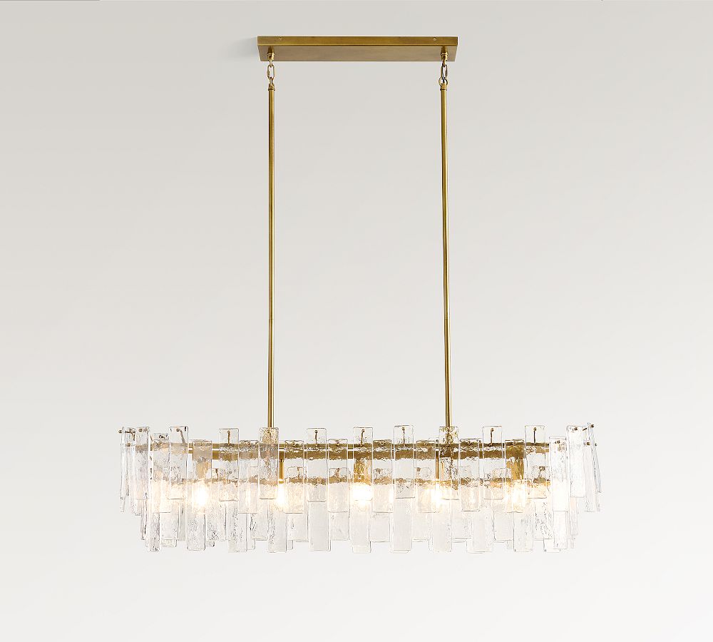 Avalon Cast Glass Linear Chandelier 48"