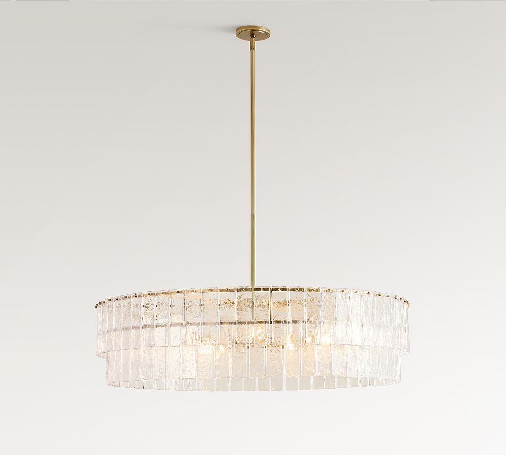 Avalon Cast Glass Round Chandelier 42"