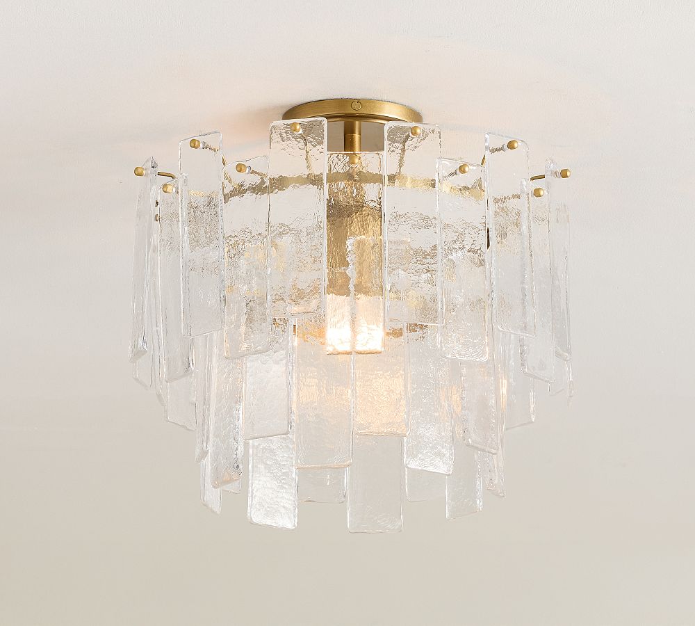 Avalon Cast Glass Round Flush Mount 15"