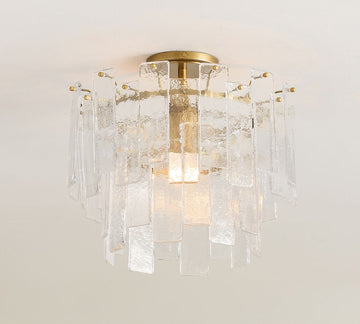 Avalon Cast Glass Round Flush Mount 15"