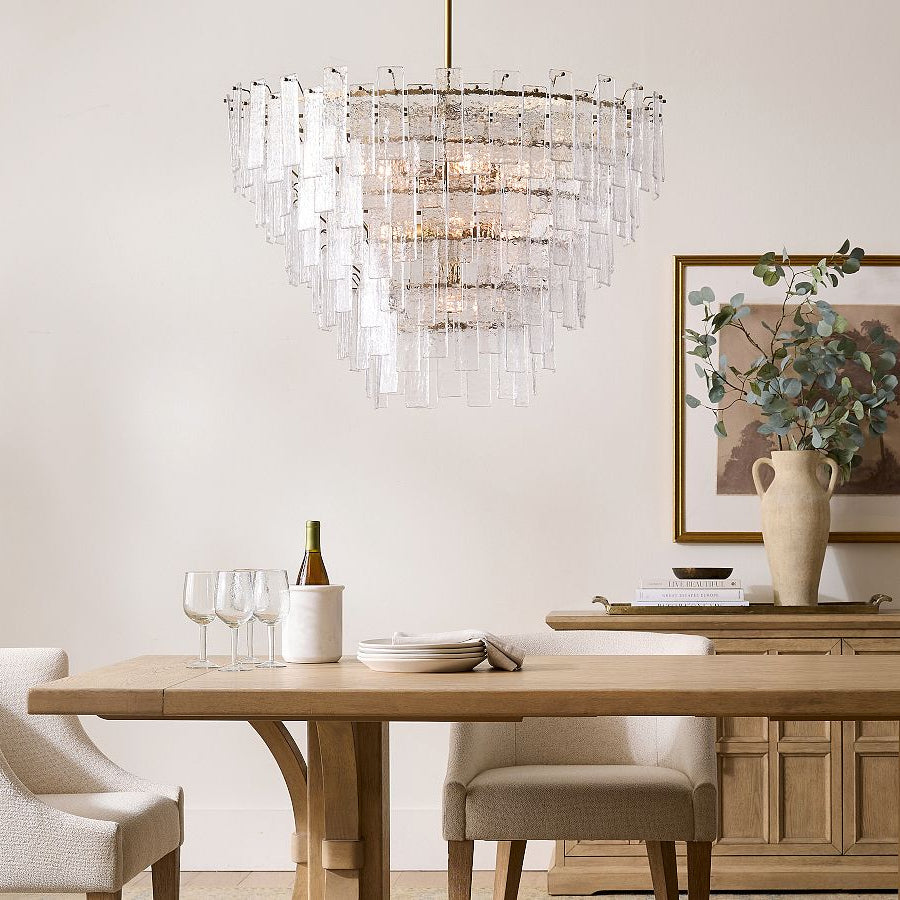 Avalon Cast Glass Round Tiered Chandelier 33"