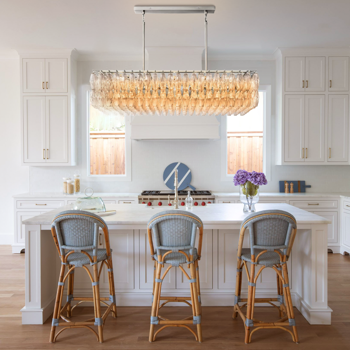 Chavelle Glass Tiered Rectangular Chandelier 54"W