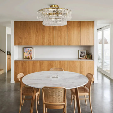 Ghiaccio 2-Tier Glass Round Flush Mount 18"D