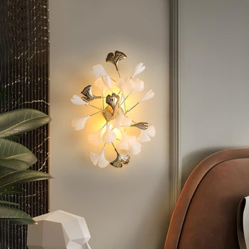 Ginkgo Wall Lamp with Leaves