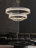 Ripple Glass Chandelier with 1/2/3 Tier - ring-1-Luxehomezone