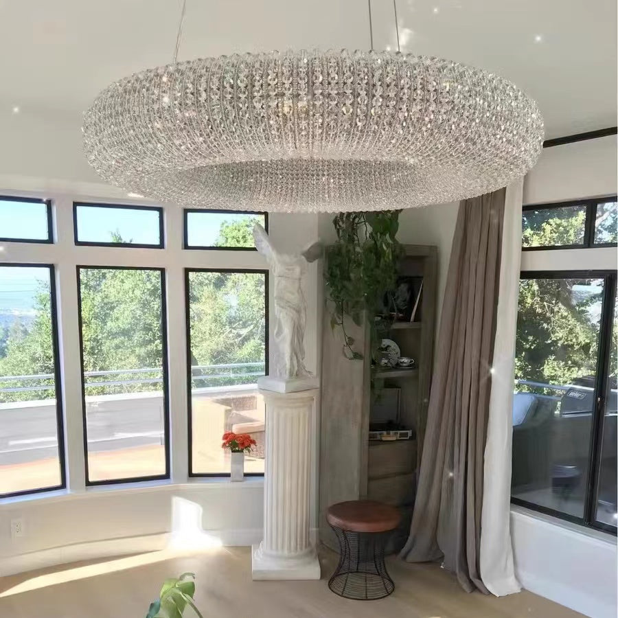 Halo Crystal Aperture Round Chandelier D59"