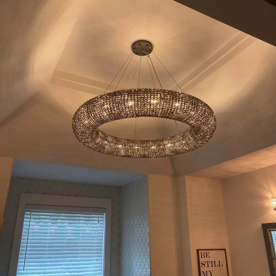 Halo Crystal Aperture Round Chandelier D59"