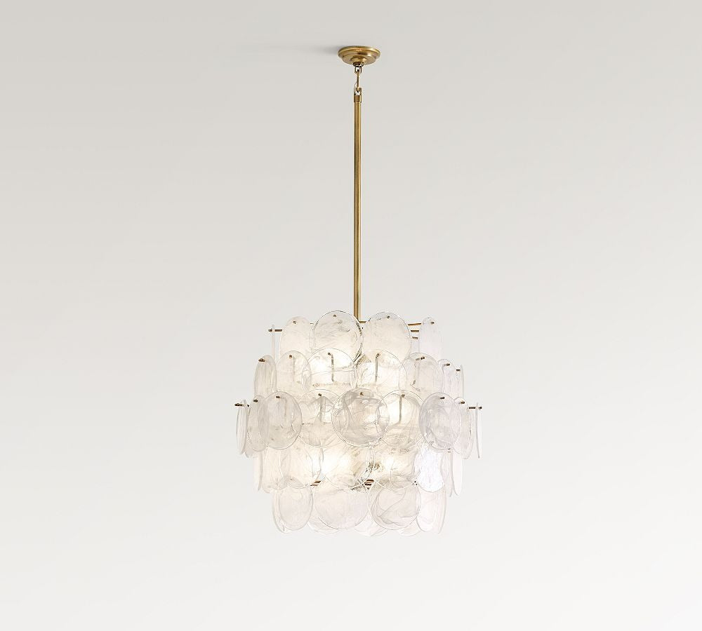 Riviera Glass Disc Chandelier 26"
