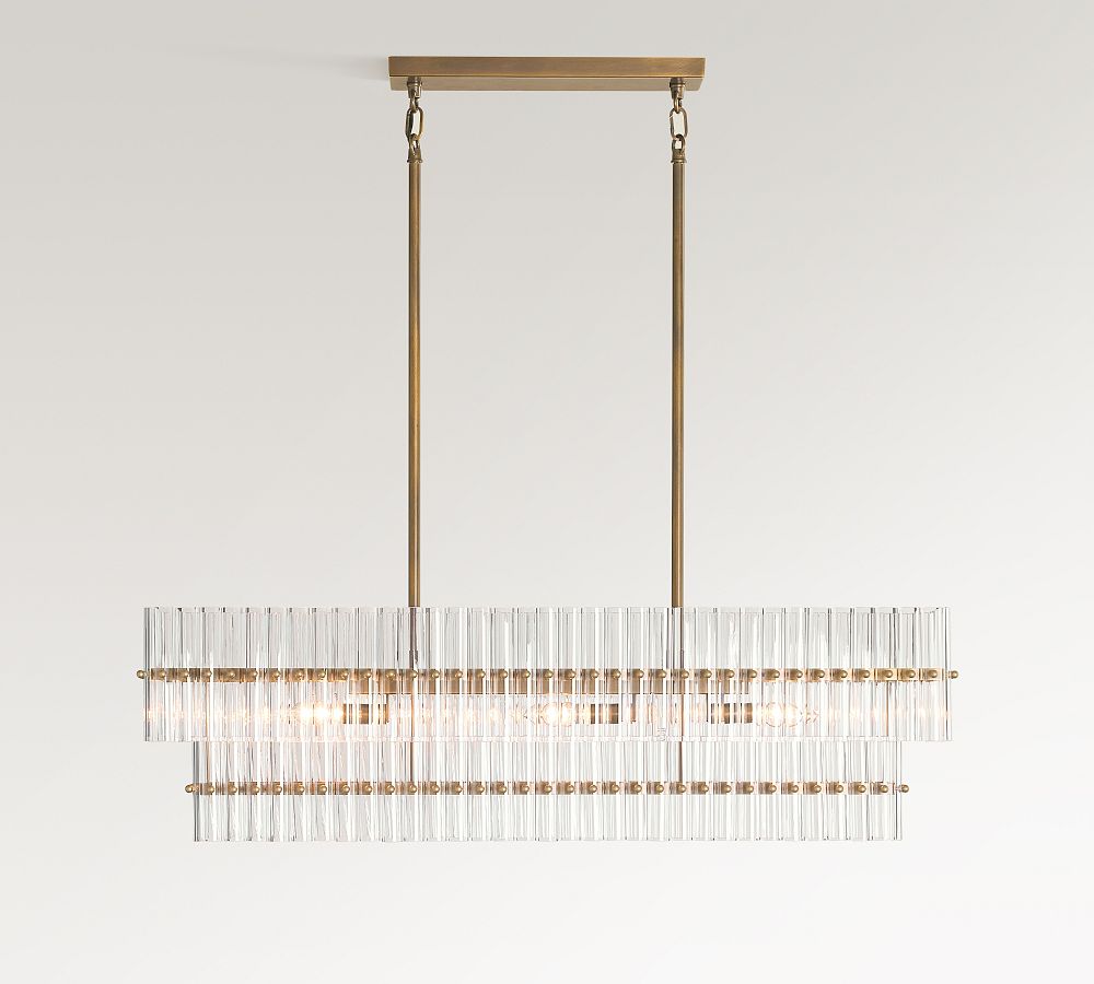 Mallory Crystal Linear Chandelier (40"-55")