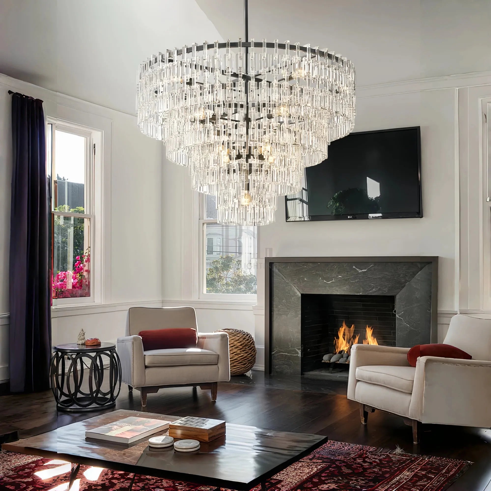 Marignann Tier K9 Crystal Round Chandelier  48"