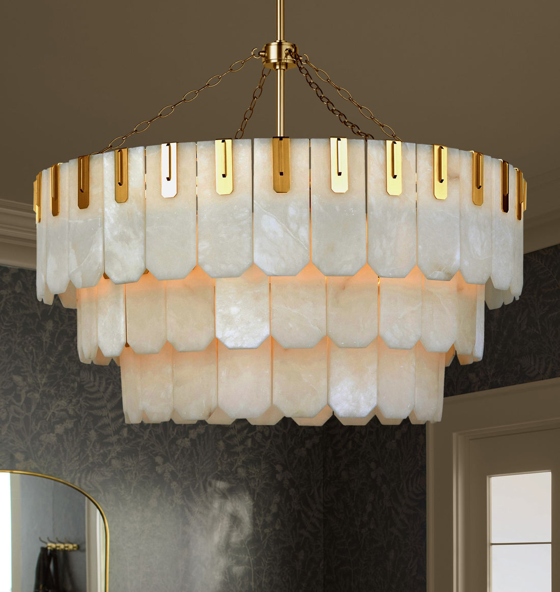 Nadia Alabaster Chandelier 30" 41"