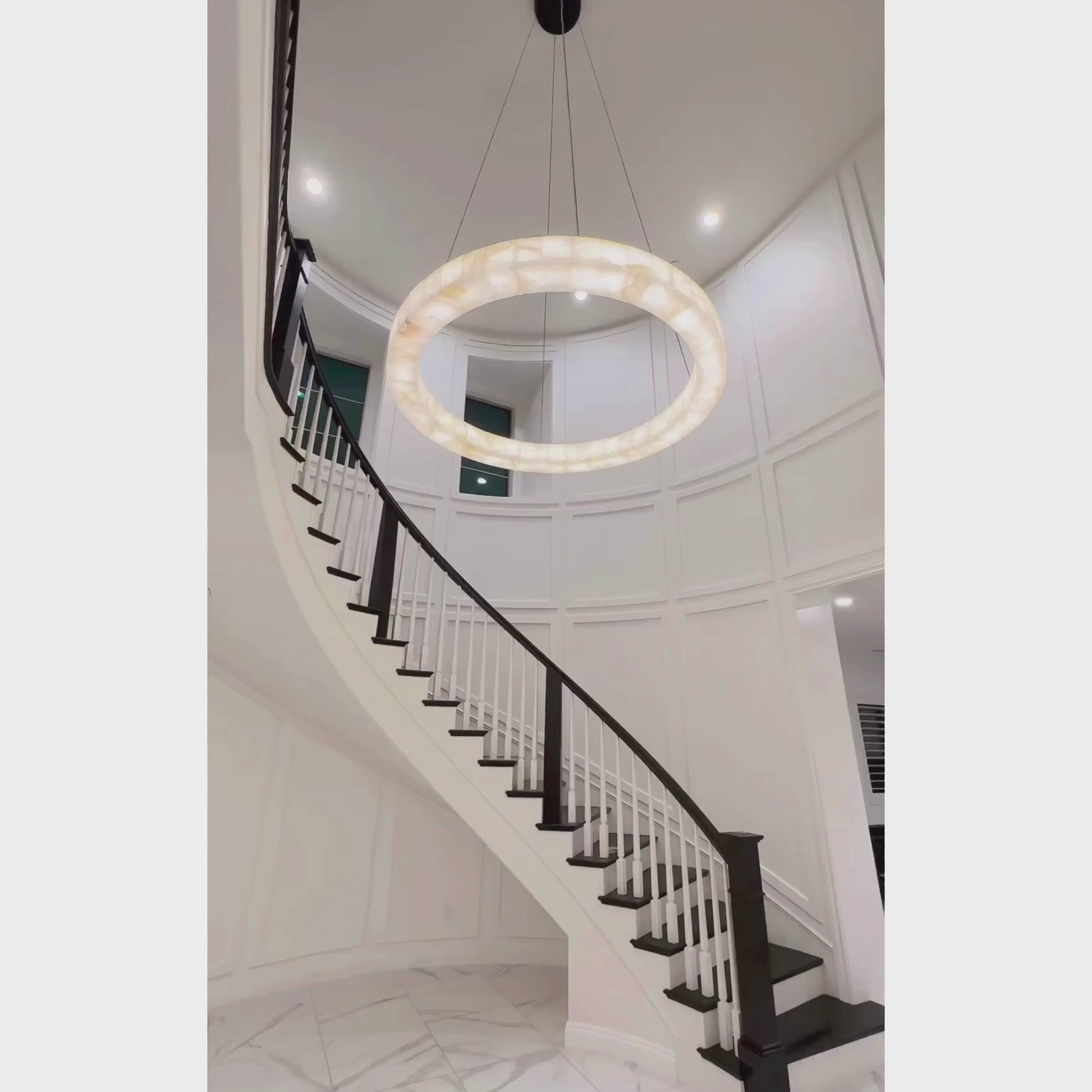 Rivage Alabaster Round Chandelier 60"