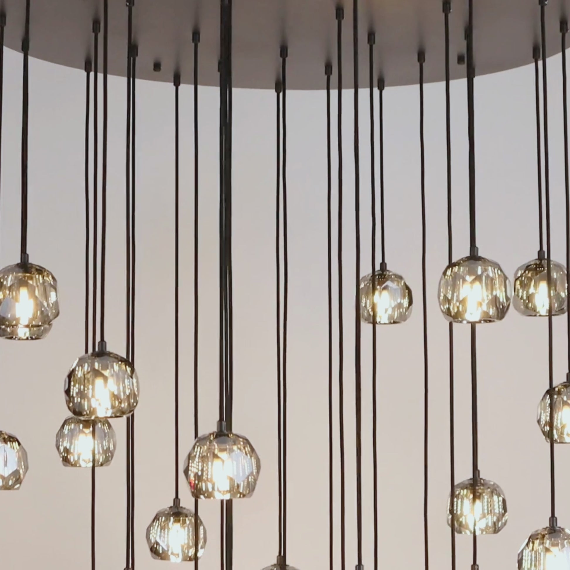 Bille De Crystal Round Cluster Chandelier 60"