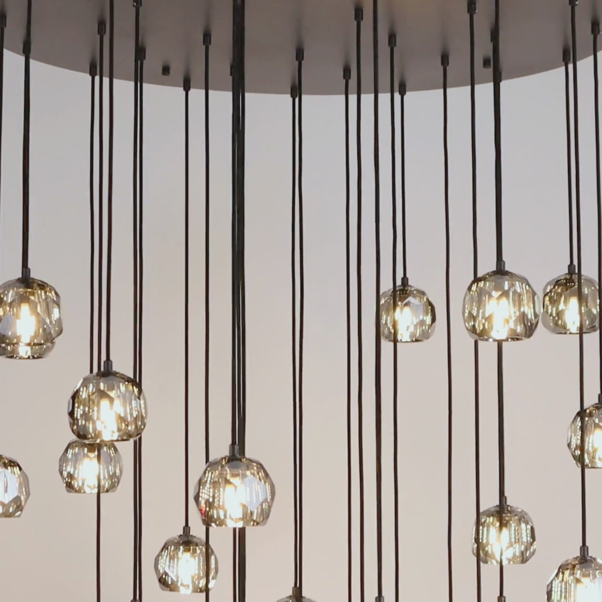 Bille De Crystal Round Cluster Chandelier 60"