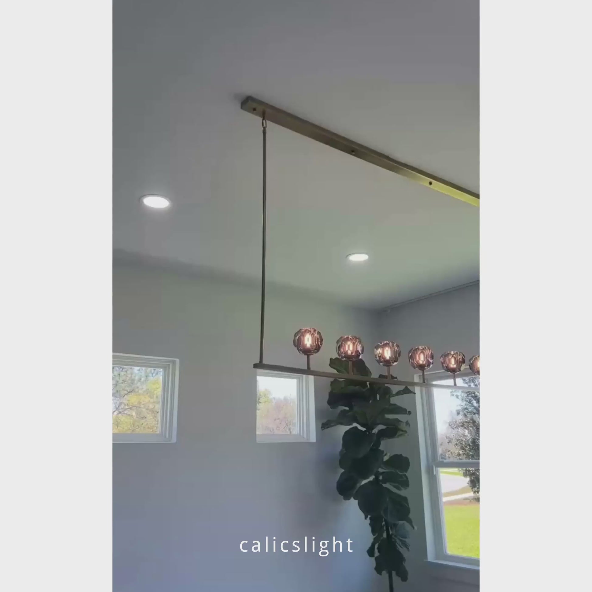 Bille De Crystal Ball Linear Chandelier 48"