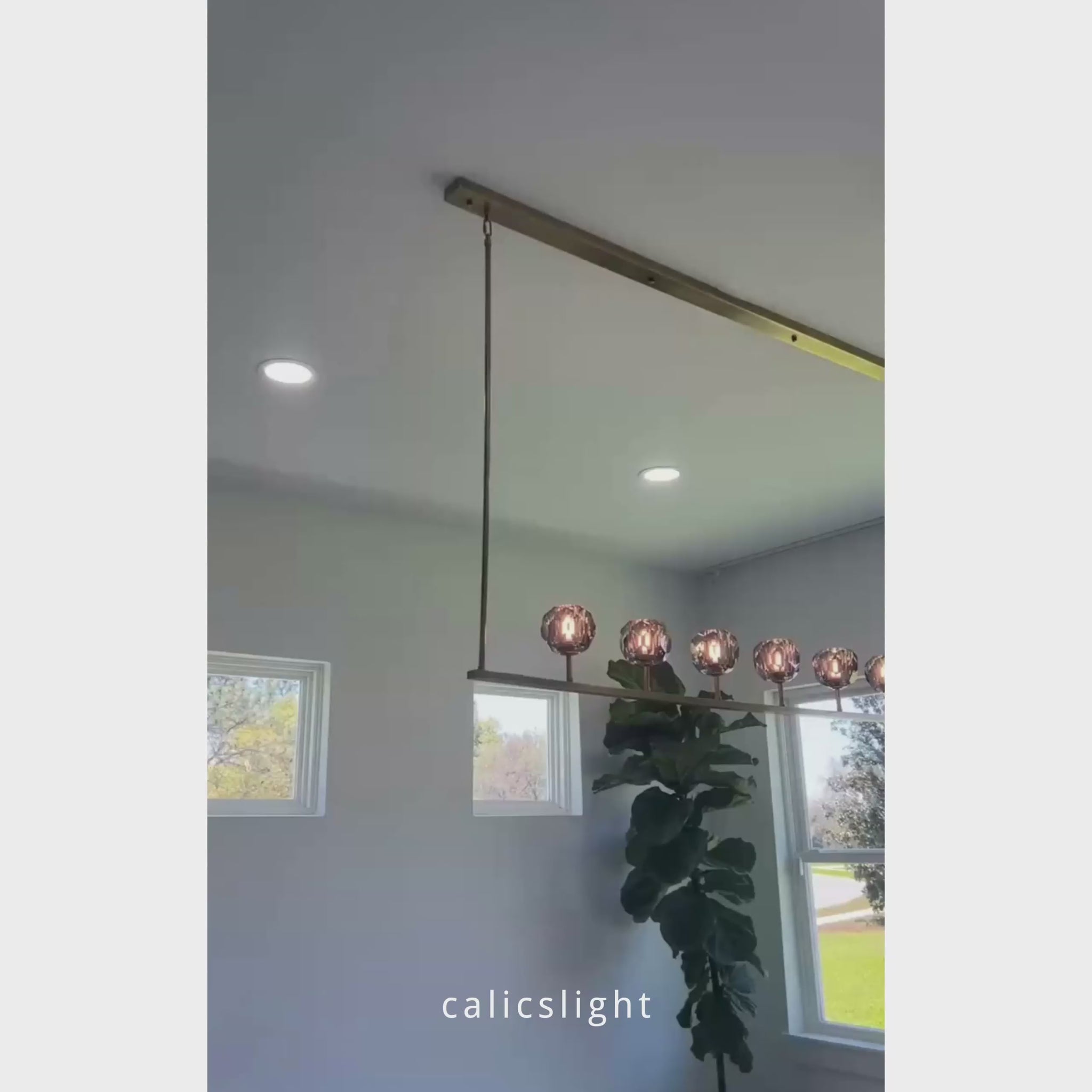 Bille De Crystal Ball Linear Chandelier 48"