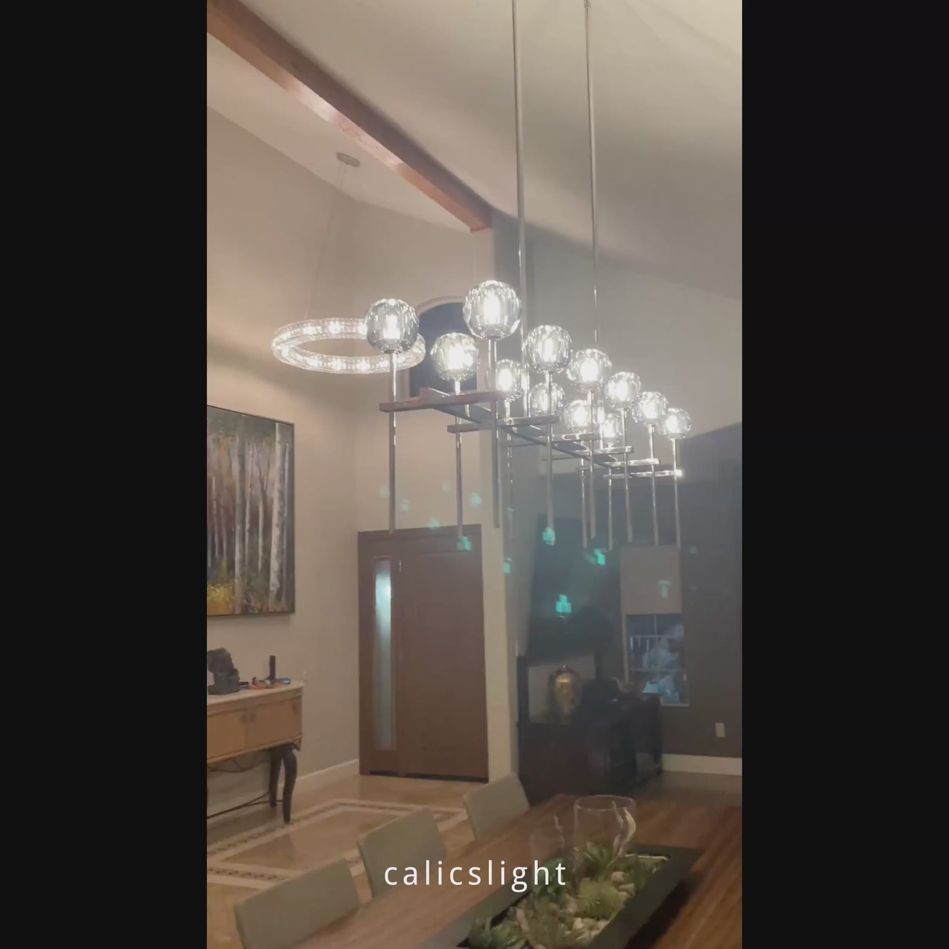 Boule De Cristal Clear Glass Double Linear Chandelier 60"