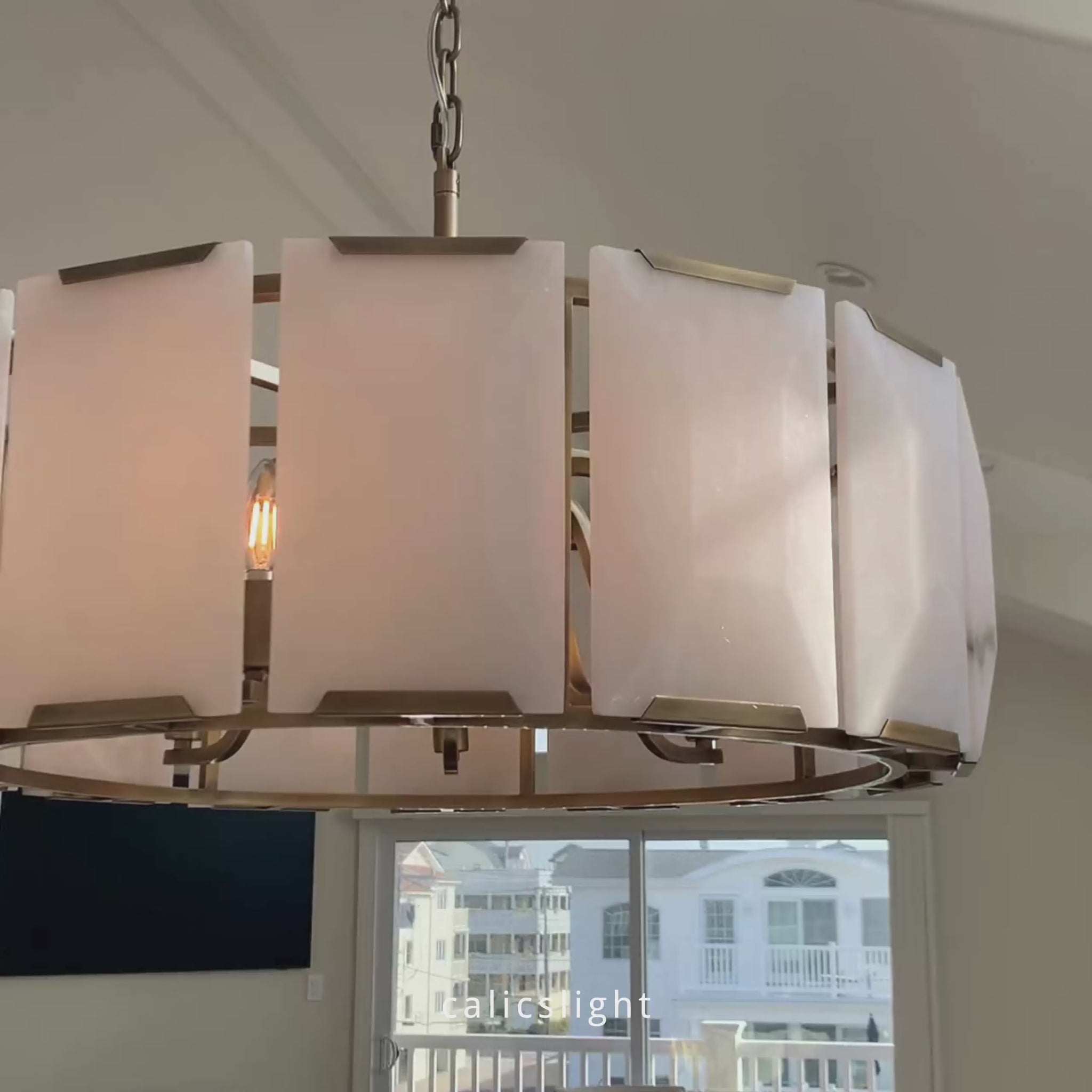 Harlow Calcite Round Chandelier 31"