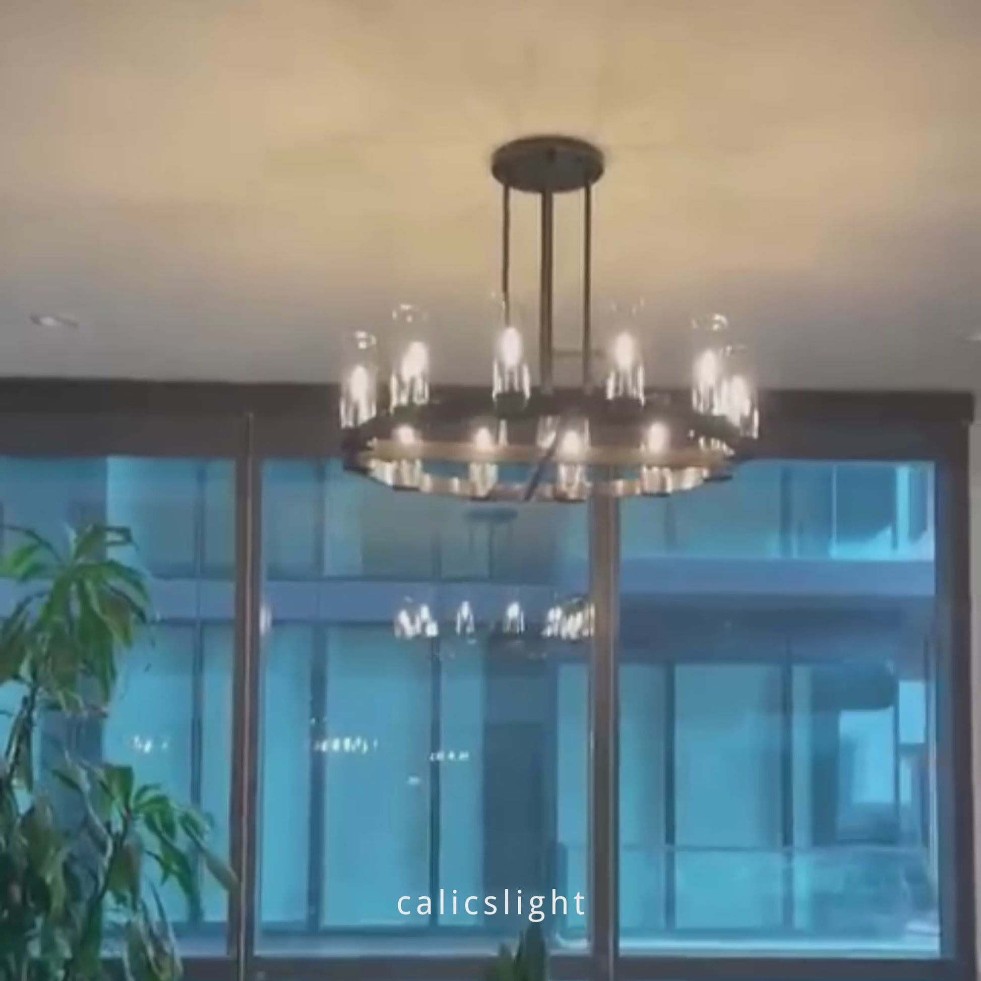Ravelle Glass Round Chandelier 36"