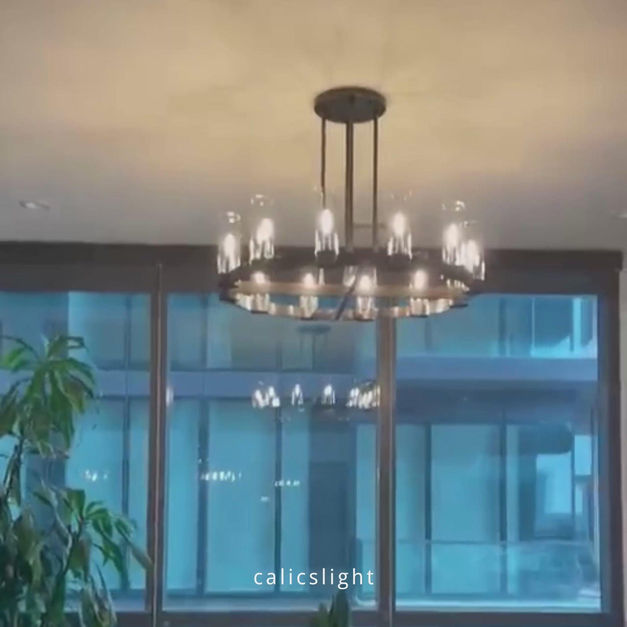Ravelle Glass Round Chandelier 36"
