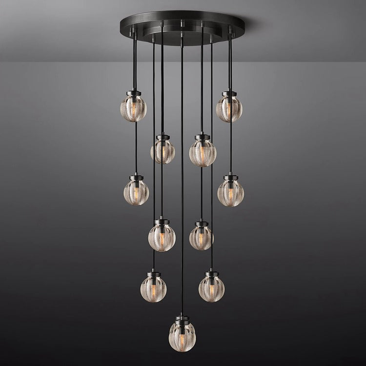 Perle Glass Round Chandelier 22"