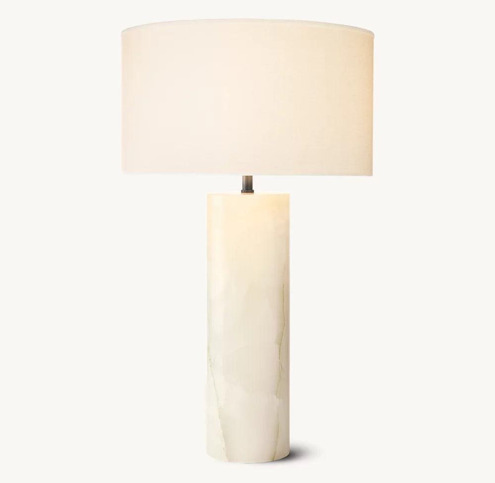 Sarezza Stone Cylindrical Table Lamp