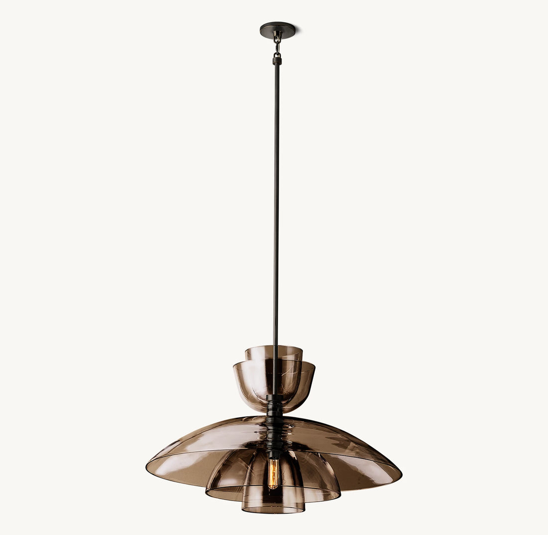 Blomn Amber Glass Cloche Grand Pendant