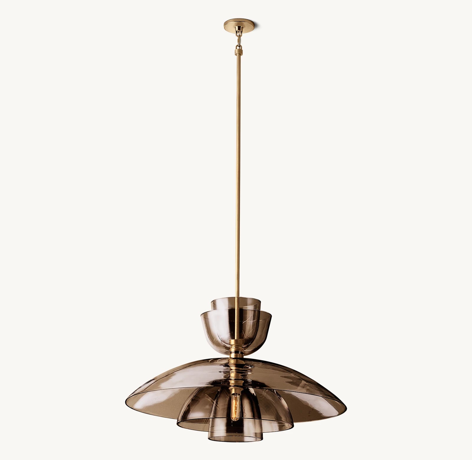Blomn Amber Glass Cloche Grand Pendant