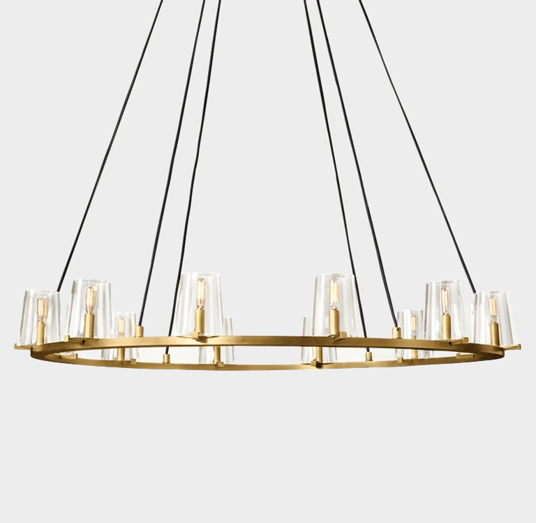 pauillac Clear Glass Round Chandelier 60"