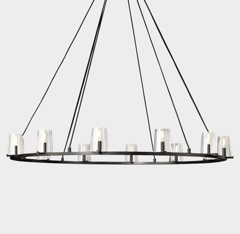 pauillac Clear Glass Round Chandelier 60"