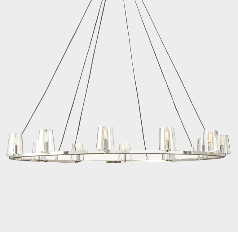 pauillac Clear Glass Round Chandelier 60"