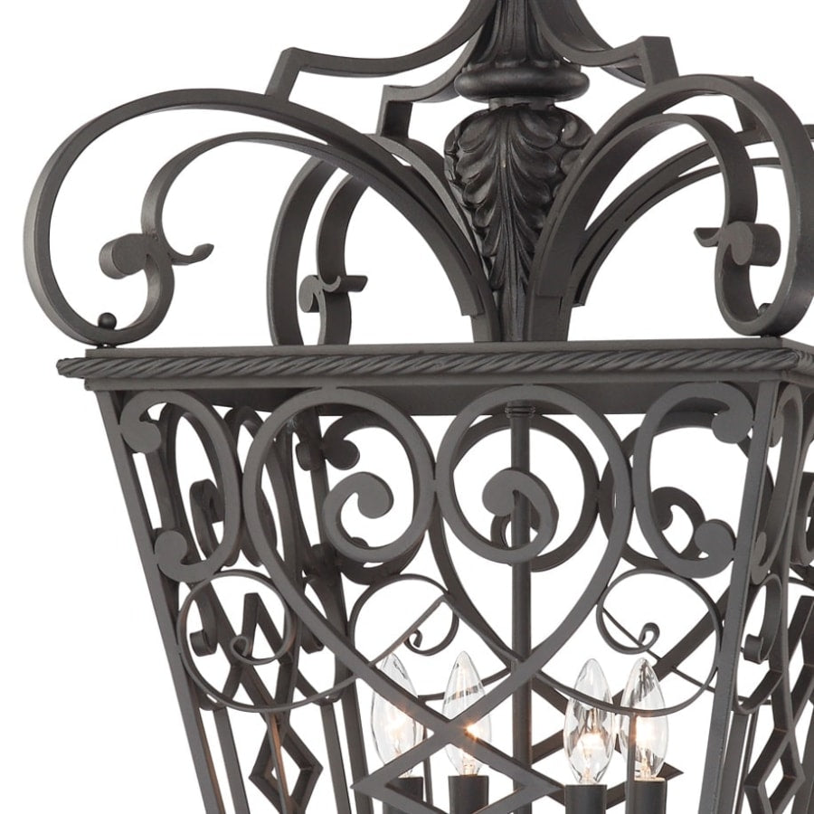 Roseto Labette 4 Light 19" Wide Outdoor Foyer Pendant with Metal Lantern Shade