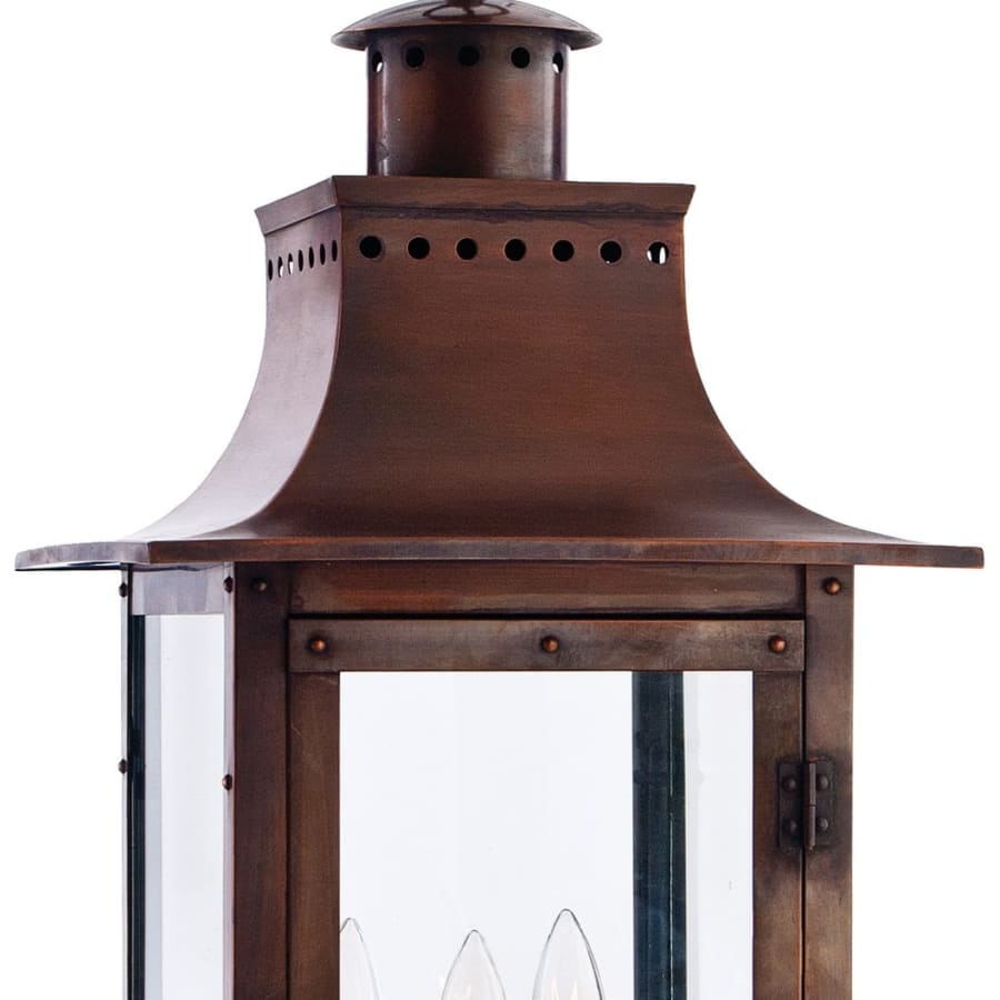 Roseto Iron 3 Light 12" Wide Outdoor Pendant Lantern with Clear Glass