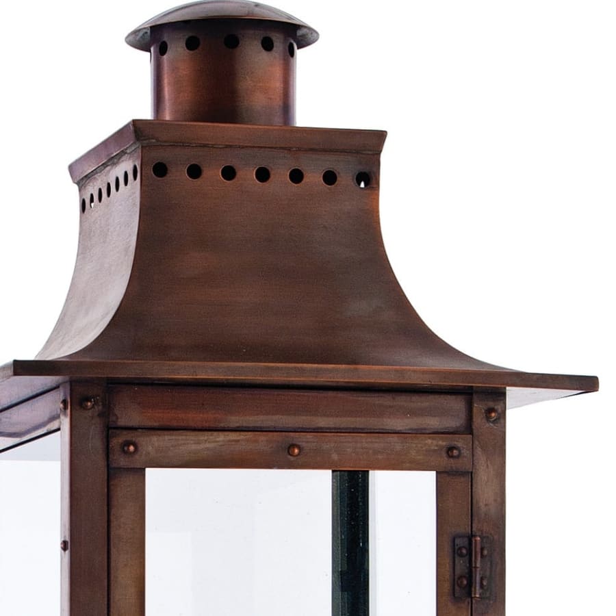 Roseto Iron 3 Light 26" Tall Post Lantern with Clear Glass