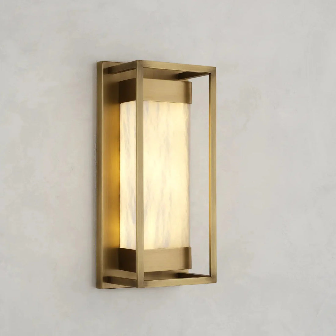 Maurizio Alabaster Square-Shaped Wall Sconces