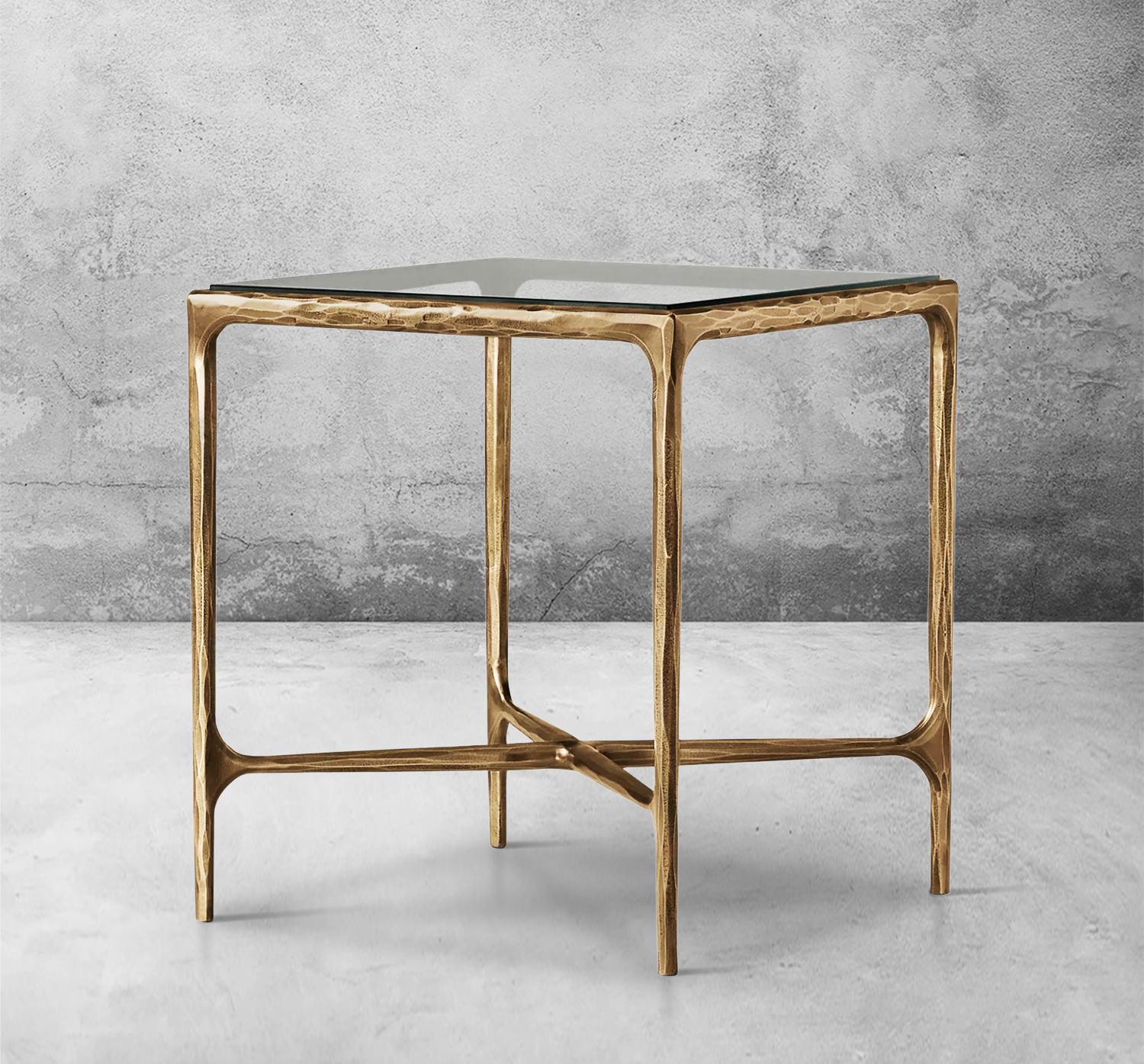Thaddeus Glass Square Side Table 18" 22"